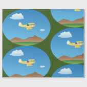 Papier Cadeau Papier d'enveloppement de petit plan jaune (Plat)