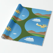 Papier Cadeau Papier d'enveloppement de petit plan jaune (Déroulé)