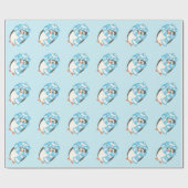 Papier Cadeau Papier d'enveloppement de pingouin mignon (Plat)