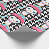 Papier Cadeau Papier d'enveloppement de pingouin rose plaqué noi (Coin)