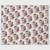 Papier Cadeau Papier d'enveloppement de pivoines (Plat)