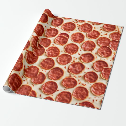 Papier Cadeau Papier d'enveloppement de pizza Pepperoni (Déroulé)