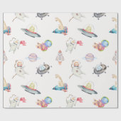 Papier Cadeau Papier d'enveloppement de planète pour astronautes (Plat)