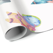 Papier Cadeau Papier d'enveloppement de planète pour astronautes (Coin rond)