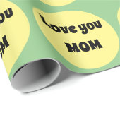 Papier Cadeau Papier d'enveloppement de points jaunes (Coin rond)