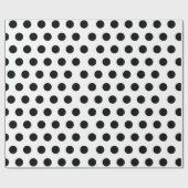 Papier Cadeau Papier d'enveloppement de points Polka noir et bla (Plat)