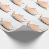 Papier Cadeau Papier d'enveloppement de pot de thé rose blanc (Coin)