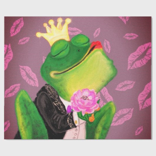 Papier Cadeau Papier d'enveloppement de Prince de Grenouille drô (Plat)