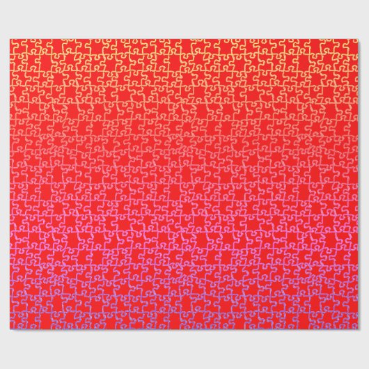 Papier Cadeau Papier d'enveloppement de puzzle jaune rouge (Plat)