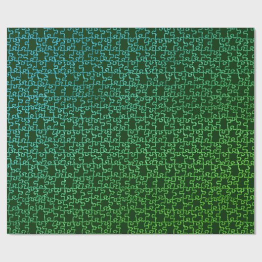 Papier Cadeau Papier d'enveloppement de puzzle vert foncé (Plat)