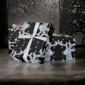 Papier Cadeau Papier d'enveloppement de rennes de Noël noir en a