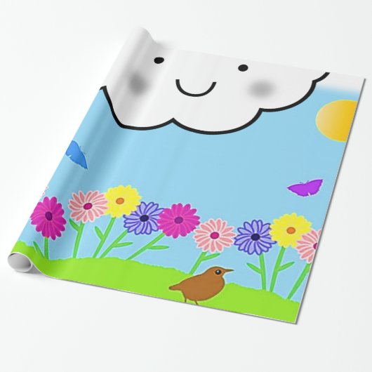 Papier Cadeau Papier d'enveloppement de ressort (Déroulé)