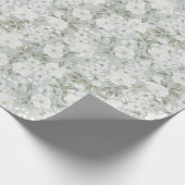 Papier Cadeau Papier d'enveloppement de roses blanches (Coin)