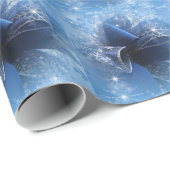 Papier Cadeau Papier d'enveloppement de ruban bleu Noël (Coin rond)