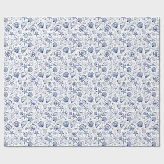 Papier Cadeau Papier d'enveloppement de séchoir bleu et blanc (Plat)