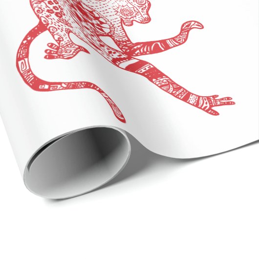 Papier Cadeau Papier d'enveloppement de singe Mandala (Coin rond)