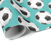 Papier Cadeau Papier d'enveloppement de soccer (Coin rond)