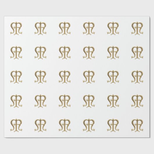 Papier Cadeau Papier d'enveloppement de Symbole "3D" en or de la (Plat)