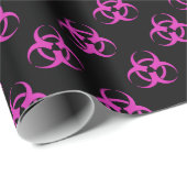 Papier Cadeau Papier d'enveloppement de symbole de risque biolog (Coin rond)