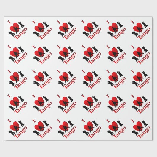 Papier Cadeau Papier d'enveloppement de tango du coeur (Plat)