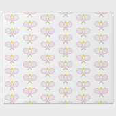 Papier Cadeau Papier d'enveloppement de tennis rose et vert (Plat)
