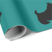 Papier Cadeau Papier d'enveloppement de Terrier écossais turquoi (Coin rond)