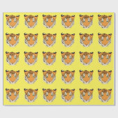 Papier Cadeau Papier d'enveloppement de tigre (Plat)