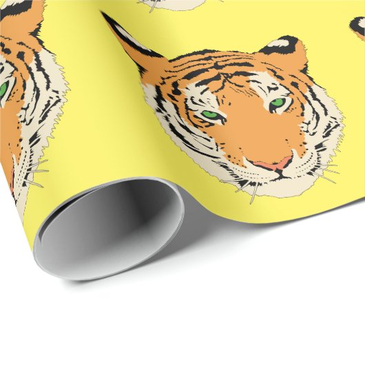 Papier Cadeau Papier d'enveloppement de tigre (Coin rond)