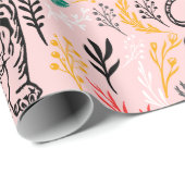 Papier Cadeau Papier d'enveloppement de tigres (Coin rond)