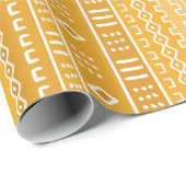 Papier Cadeau Papier d'enveloppement de tissu de boue moderne or (Coin rond)