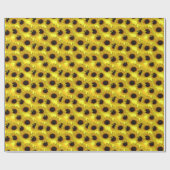 Papier Cadeau Papier d'enveloppement de tournesol or Papier à fl (Plat)