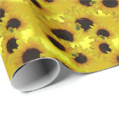 Papier Cadeau Papier d'enveloppement de tournesol or Papier à fl (Coin rond)