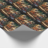 Papier Cadeau Papier d'enveloppement de train de Noël 3D (Coin)