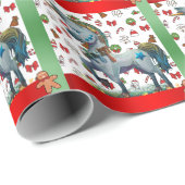 Papier Cadeau Papier d'enveloppement de vacances Arty Red et Gre (Coin rond)