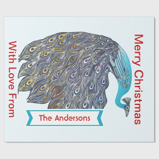 Papier Cadeau Papier d'enveloppement de vacances Peacock personn (Plat)