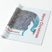 Papier Cadeau Papier d'enveloppement de vacances Peacock personn (Déroulé)