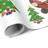 Papier Cadeau Papier d'enveloppement de vacances père Noël (Coin rond)