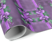 Papier Cadeau Papier d'enveloppement de vacances pourpre Bow (Coin rond)