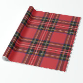 Papier Cadeau Papier d'enveloppement de vacances Red Plaid (Déroulé)