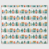 Papier Cadeau Papier d'enveloppement de vacances Retro (Plat)