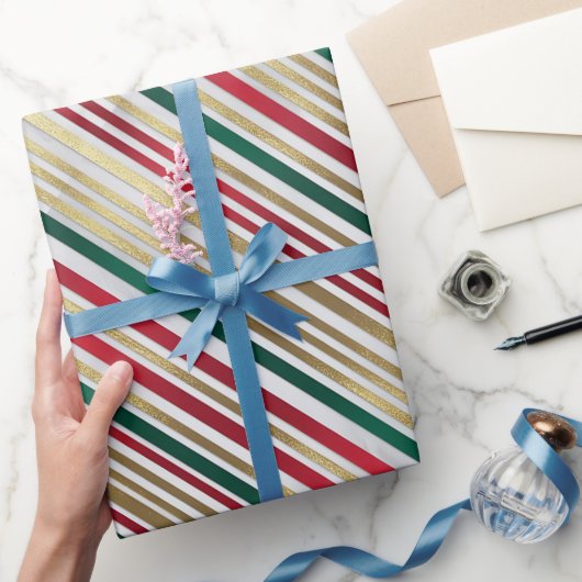 Papier Cadeau Papier d'enveloppement de vacances rouge or (Cadeaux)
