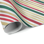 Papier Cadeau Papier d'enveloppement de vacances rouge or (Coin rond)