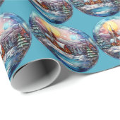 Papier Cadeau Papier d'enveloppement de vache de Noël (Coin rond)