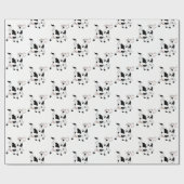 Papier Cadeau Papier d'enveloppement de vache noir et blanc (Plat)