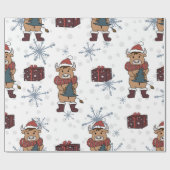 Papier Cadeau Papier d'enveloppement de vaches de Noël (Plat)