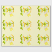 Papier Cadeau Papier d'enveloppement de vaches jaunes (Plat)