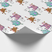 Papier Cadeau Papier d'enveloppement de vaches volantes (Coin)