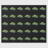 Papier Cadeau Papier d'enveloppement de voiture vert convertible (Plat)