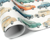 Papier Cadeau Papier d'enveloppement de voitures classiques Merc (Coin rond)