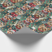 Papier Cadeau Papier d'enveloppement de Yorkie de Noël (Coin)